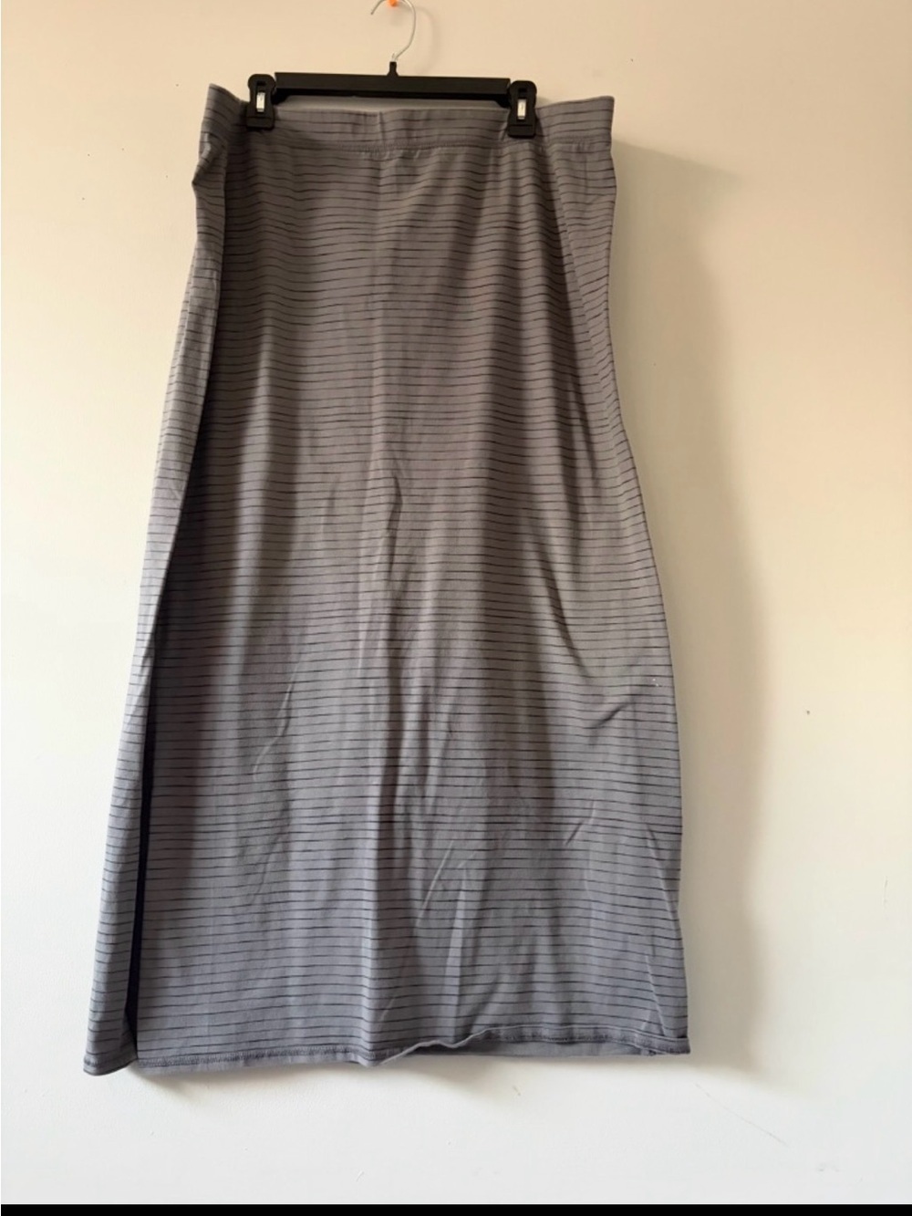 Life Is Good Gray Striped Maxi Skirt